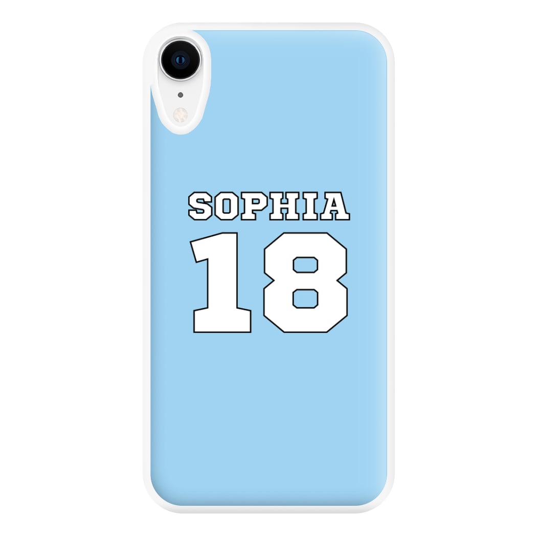 Light Blue - Personalised Football Phone Case for iPhone XR