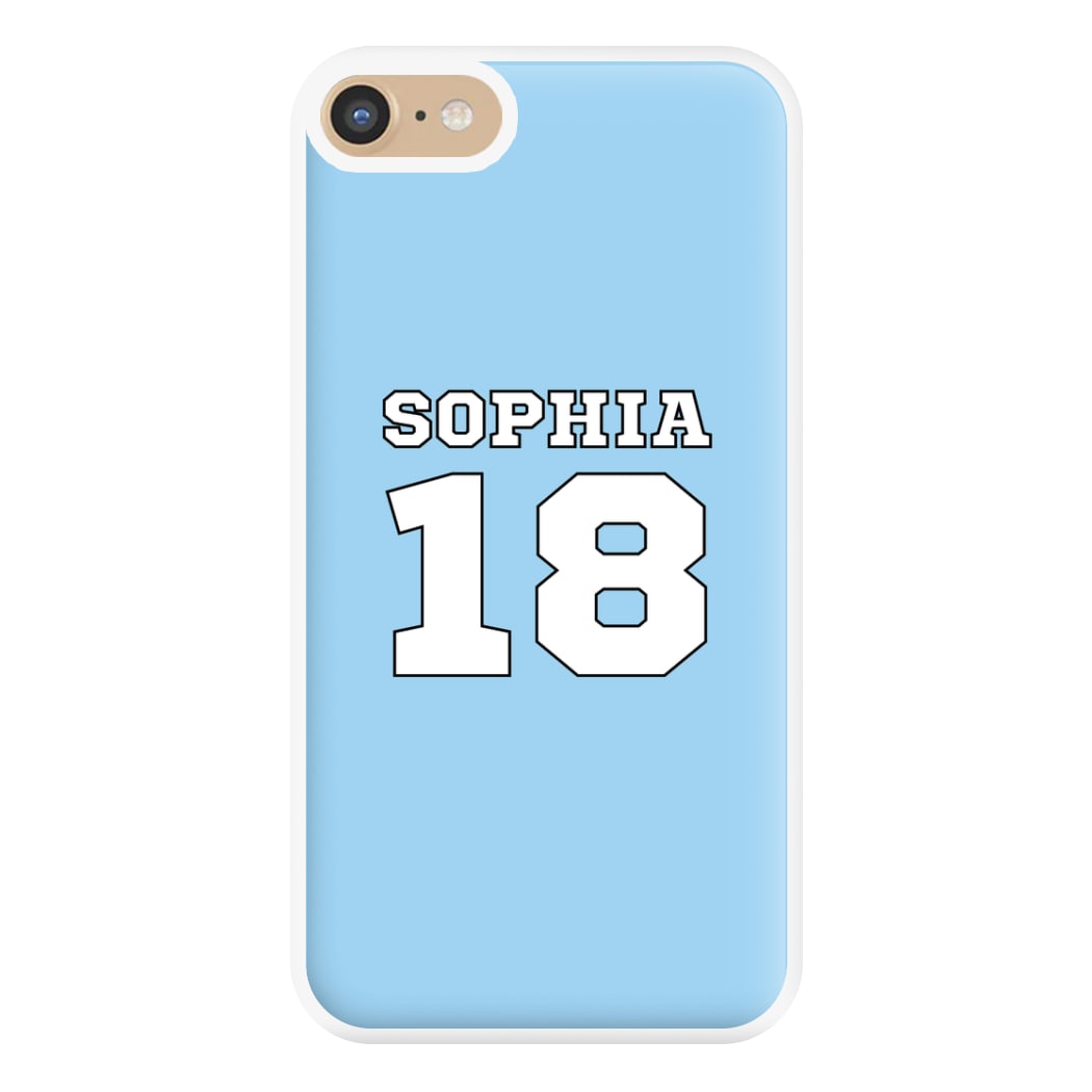 Light Blue - Personalised Football Phone Case for iPhone 6 / 7 / 8 / SE