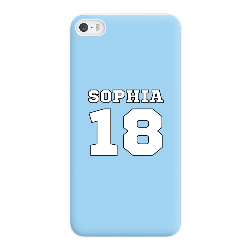 Light Blue - Personalised Football Phone Case for iPhone 5 / 5s / SE 2016