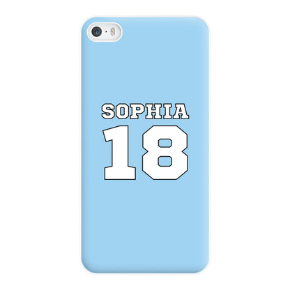 Light Blue - Personalised Football Phone Case for iPhone 5 / 5s / SE 2016