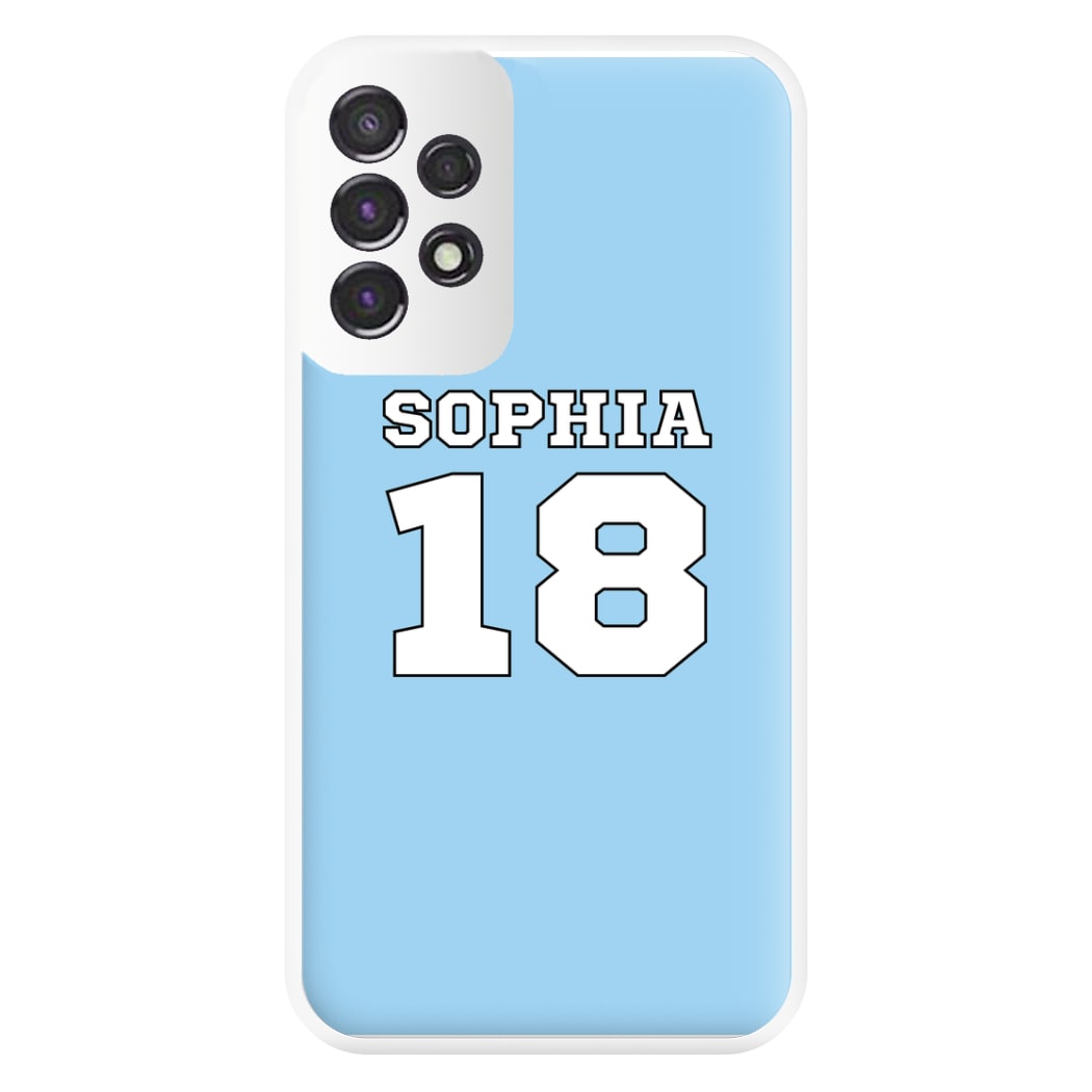 Light Blue - Personalised Football Phone Case for Galaxy A53