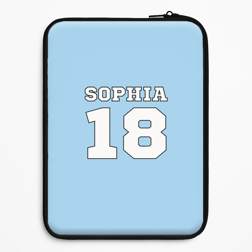 Light Blue - Personalised Football Laptop Sleeve