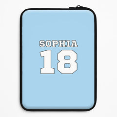 Light Blue - Personalised Football Laptop Sleeve
