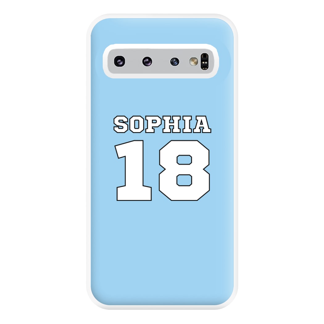 Light Blue - Personalised Football Phone Case for Galaxy S10 Plus