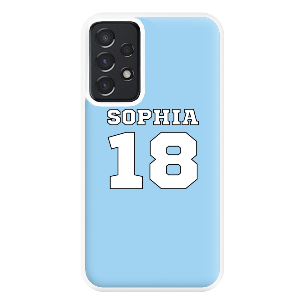 Light Blue - Personalised Football Phone Case for Galaxy A52 / A52s