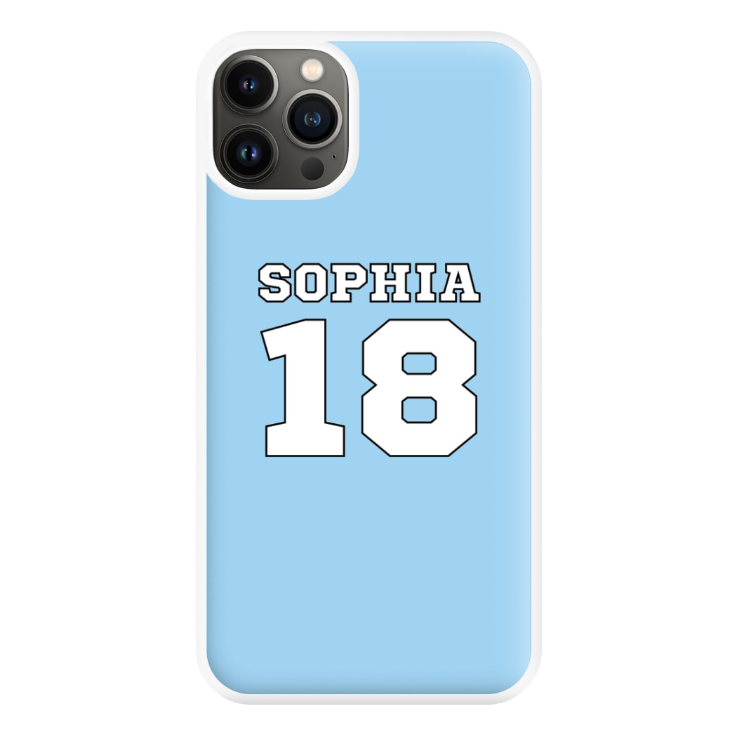 Light Blue - Personalised Football Phone Case for iPhone 13