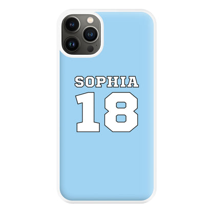 Light Blue - Personalised Football Phone Case for iPhone 13