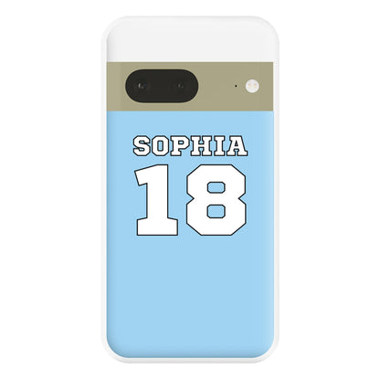 Light Blue - Personalised Football Phone Case for Google Pixel 7a