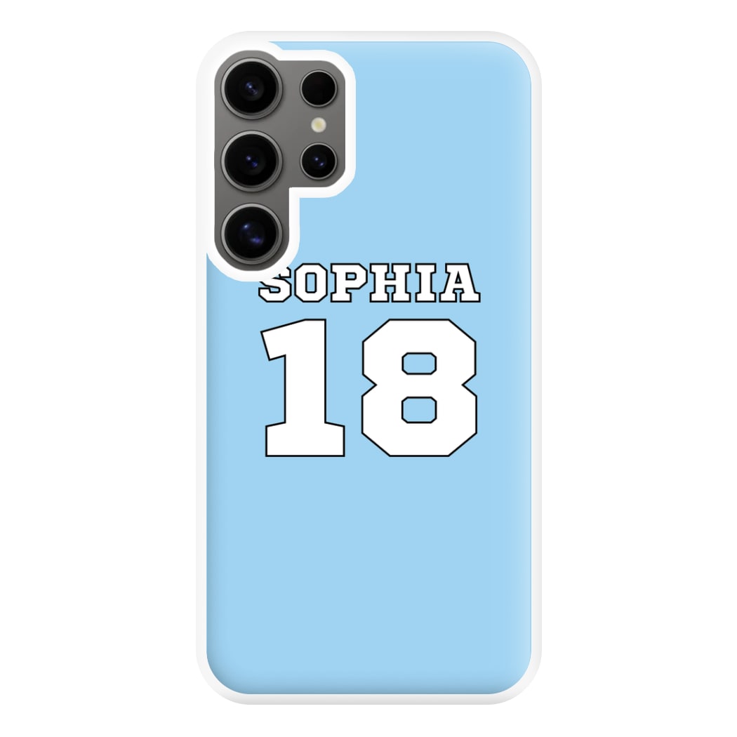 Light Blue - Personalised Football Phone Case for Galaxy S24 Ultra