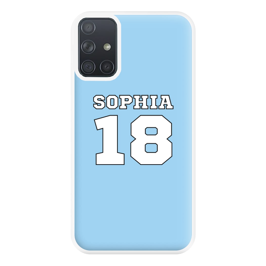 Light Blue - Personalised Football Phone Case for Galaxy A71