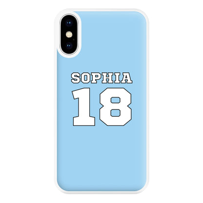 Light Blue - Personalised Football Phone Case for iPhone XS Max