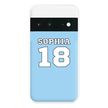 Light Blue - Personalised Football Phone Case for Google Pixel 6a