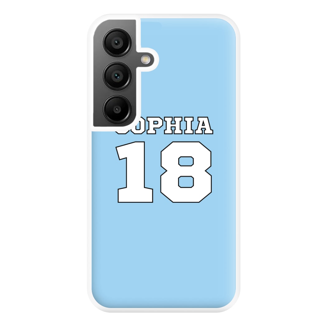 Light Blue - Personalised Football Phone Case for Galaxy A55