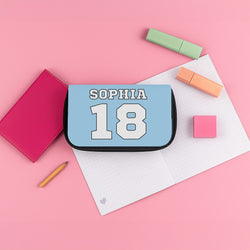 Light Blue - Personalised Football Pencil Case
