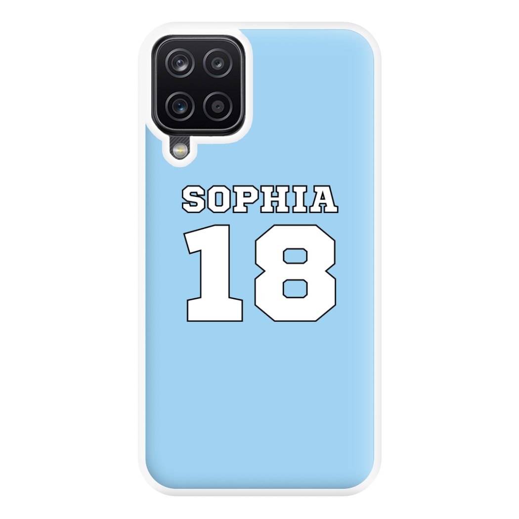 Light Blue - Personalised Football Phone Case for Galaxy A12