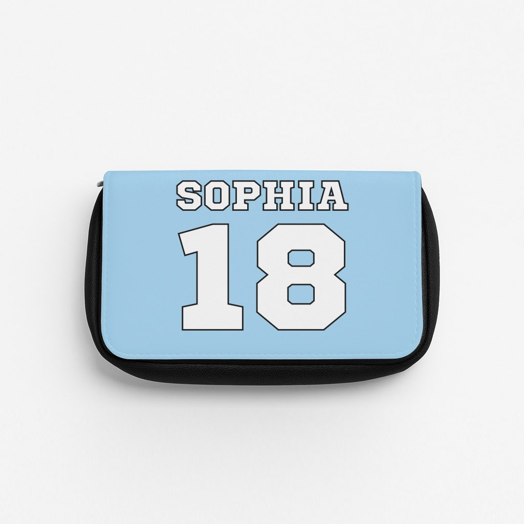 Light Blue - Personalised Football Pencil Case