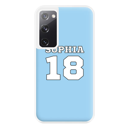 Light Blue - Personalised Football Phone Case for Galaxy S20FE