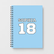 Light Blue - Personalised Football Notebook 1