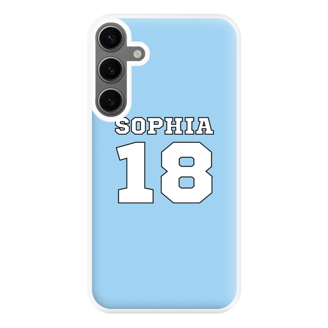 Light Blue - Personalised Football Phone Case for Galaxy S24FE