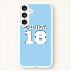 Light Blue - Personalised Football Phone Case for Galaxy S26 Plus