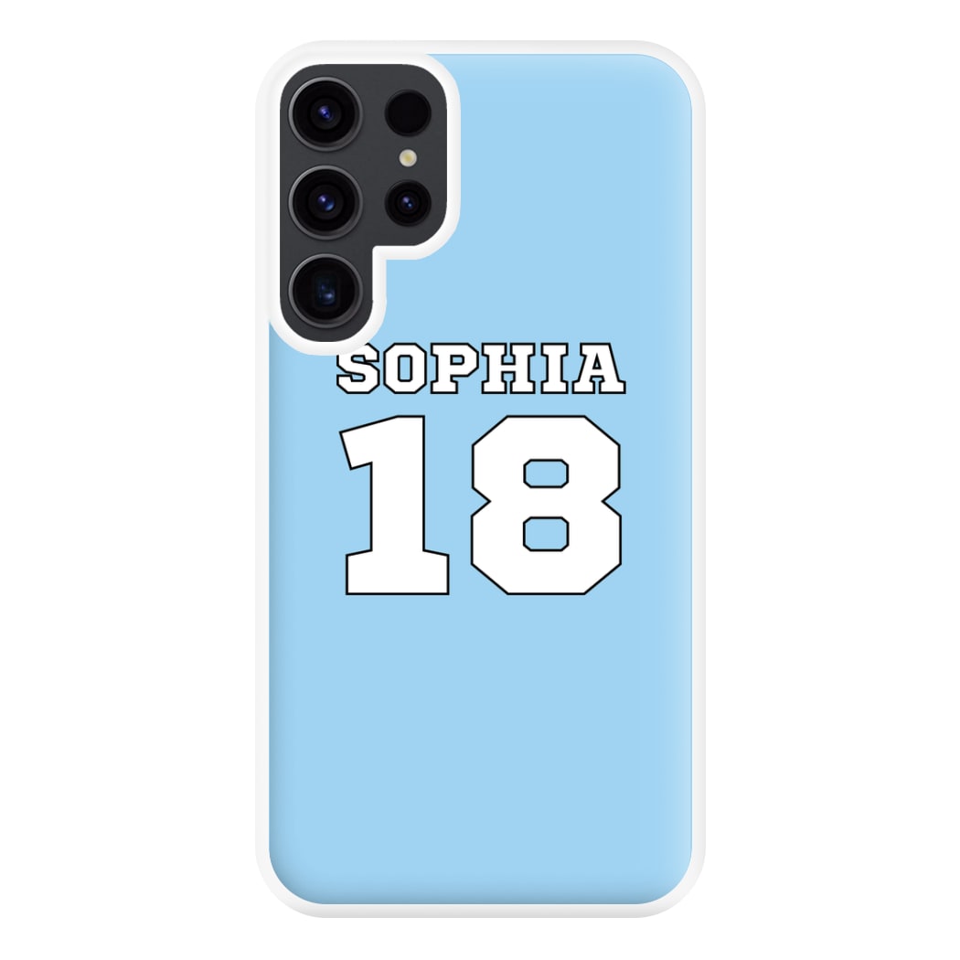 Light Blue - Personalised Football Phone Case for Galaxy S23 Ultra