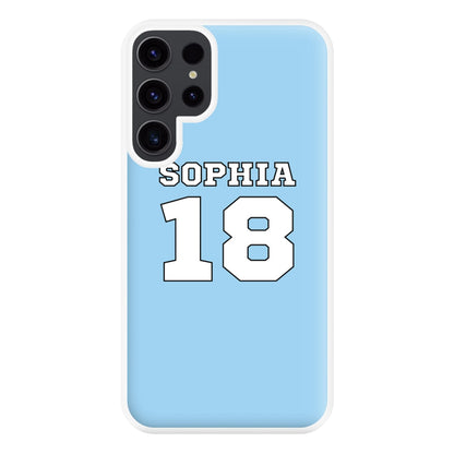 Light Blue - Personalised Football Phone Case for Galaxy S23 Ultra