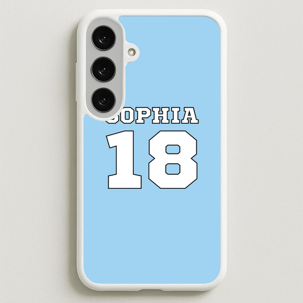 Light Blue - Personalised Football Phone Case for Galaxy S25FE