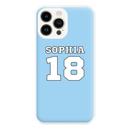 Light Blue - Personalised Football Phone Case for iPhone 14 Pro Max