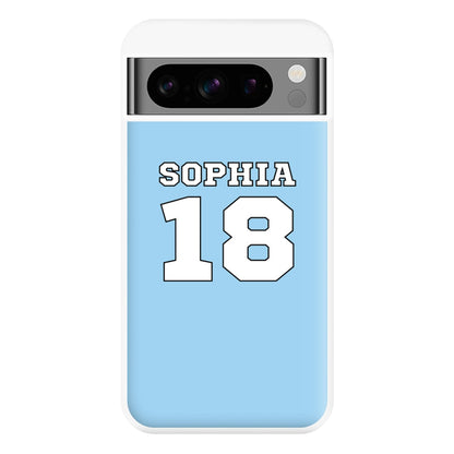 Light Blue - Personalised Football Phone Case for Google Pixel 8 Pro