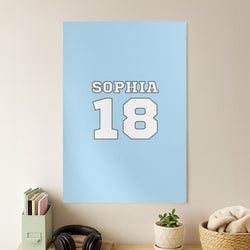 Light Blue - Personalised Football Poster