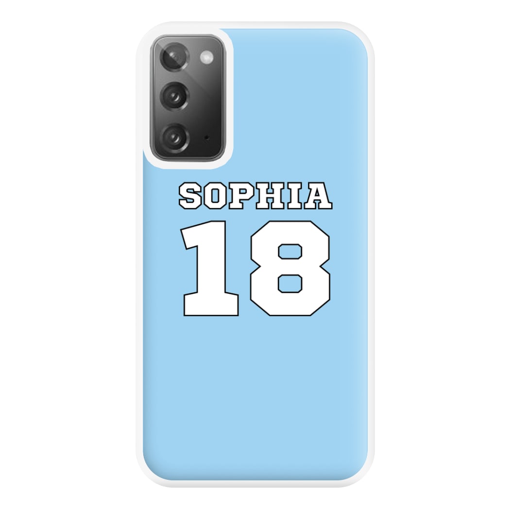 Light Blue - Personalised Football Phone Case for Galaxy Note 20 Ultra