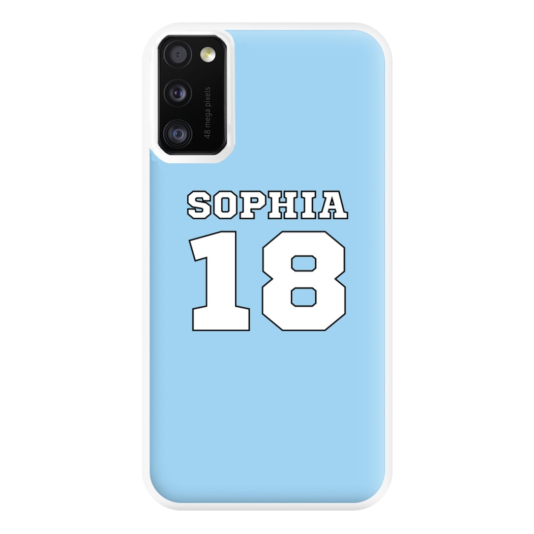 Light Blue - Personalised Football Phone Case for Galaxy A41