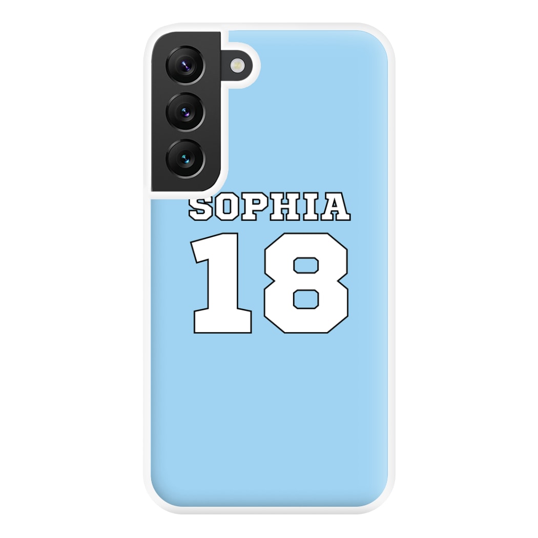 Light Blue - Personalised Football Phone Case for Galaxy S22 Plus