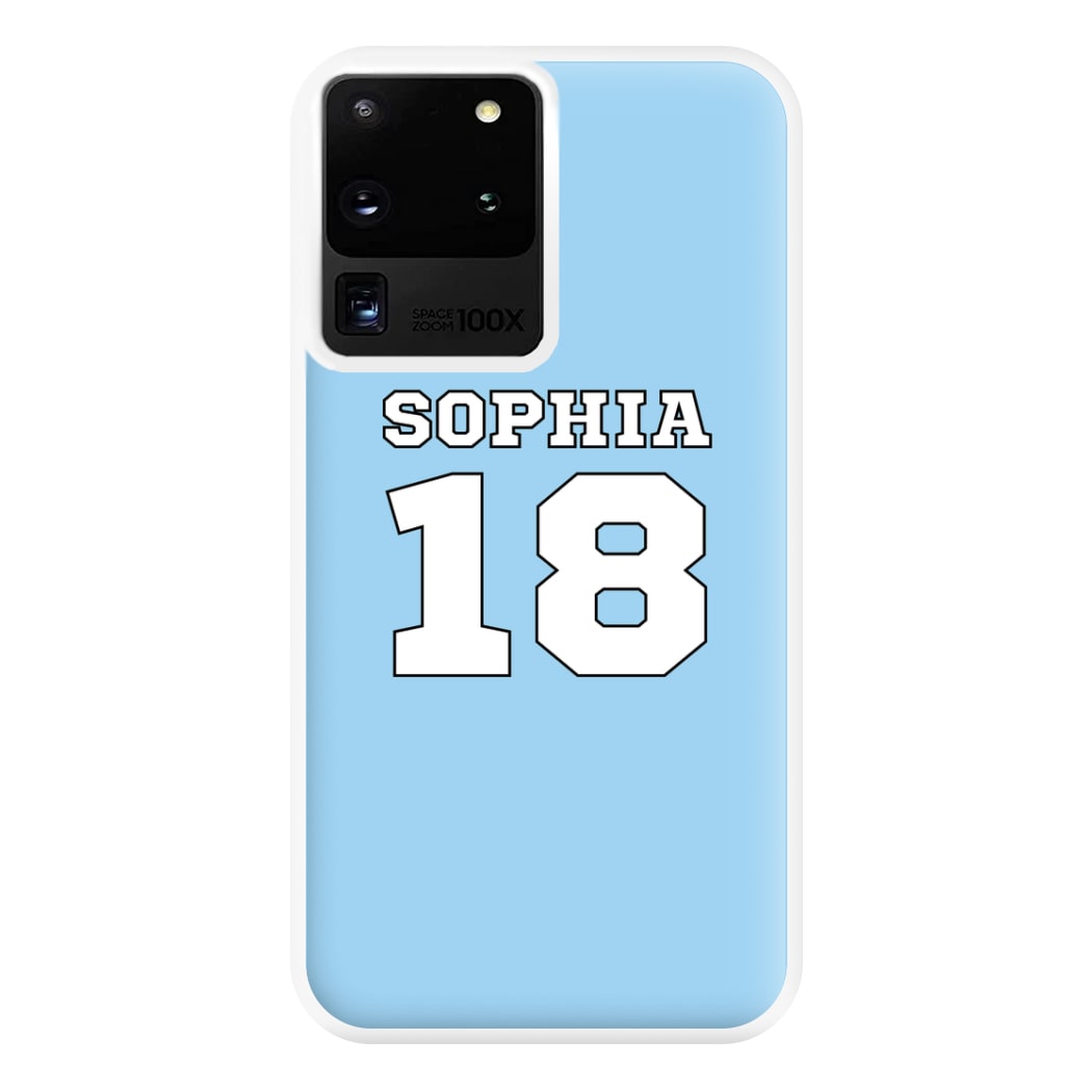 Light Blue - Personalised Football Phone Case for Galaxy S20 Ultra