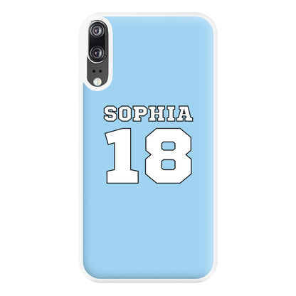 Light Blue - Personalised Football Phone Case for Huawei P20