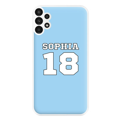 Light Blue - Personalised Football Phone Case for Galaxy A13