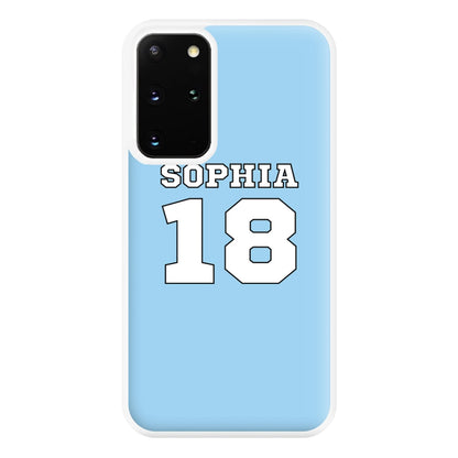 Light Blue - Personalised Football Phone Case for Galaxy S20 Plus