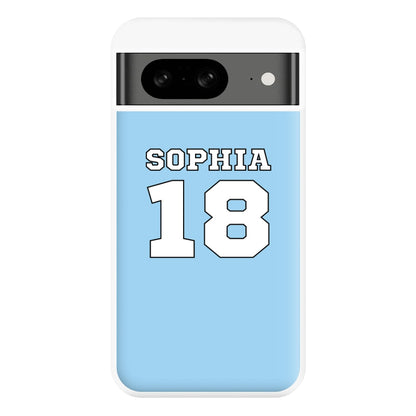 Light Blue - Personalised Football Phone Case for Google Pixel 8