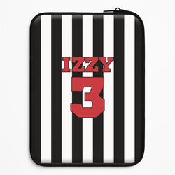 Black And White Stripes - Personalised Football   Universal Laptop Sleeve
