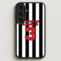 Black And White Stripes - Personalised Football Phone Case for Galaxy S25FE