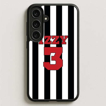 Black And White Stripes - Personalised Football Phone Case for Galaxy S25FE