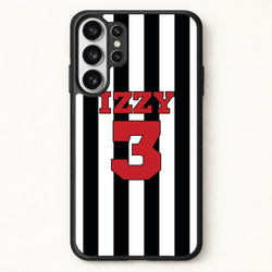 Black And White Stripes - Personalised Football Phone Case for Galaxy S26 Ultra