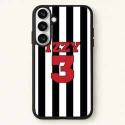 Black And White Stripes - Personalised Football Phone Case for Galaxy S26 Plus