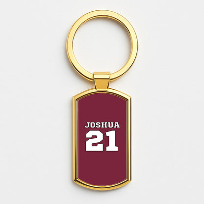 Burgundy - Personalised Football Gold Keyring