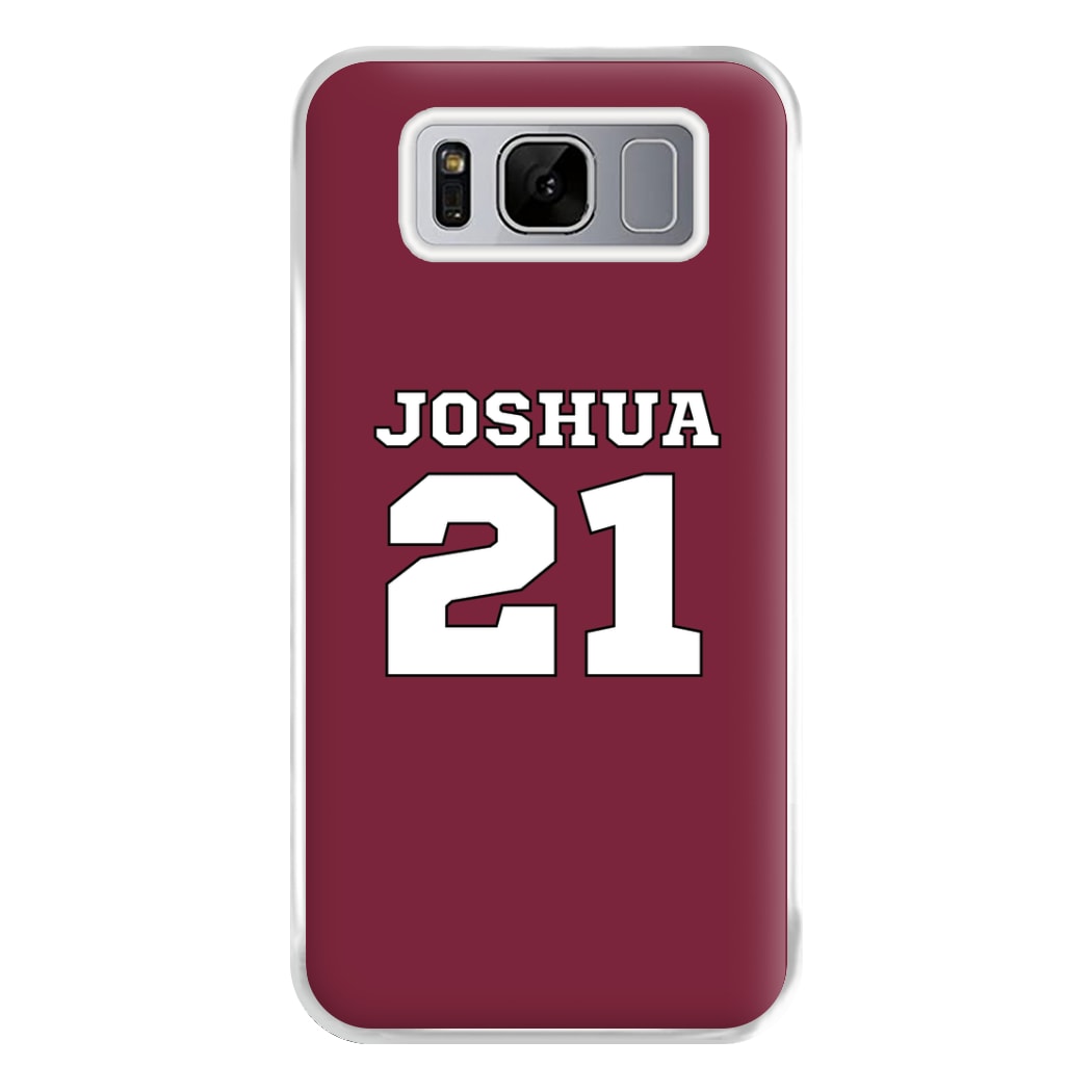 Burgundy - Personalised Football Phone Case for Galaxy S8 Plus