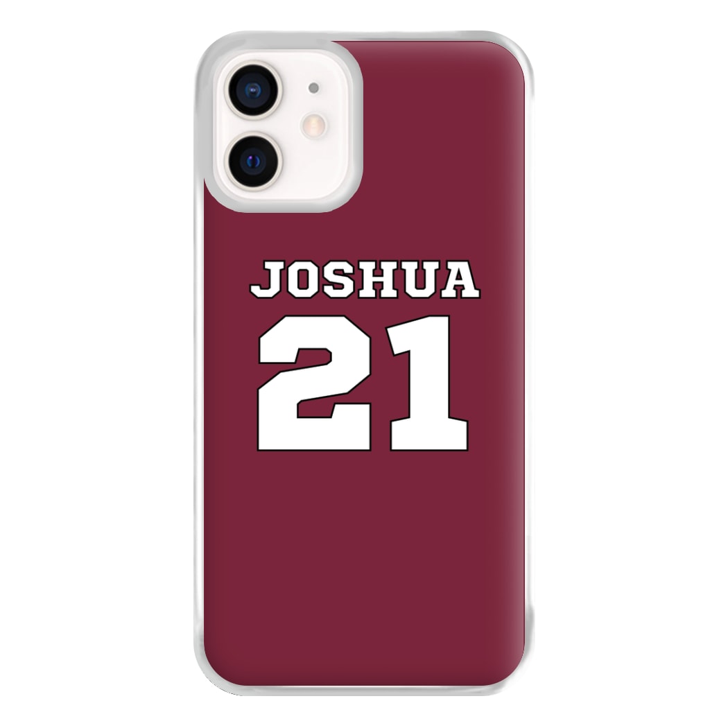 Burgundy - Personalised Football Phone Case for iPhone 12 Mini