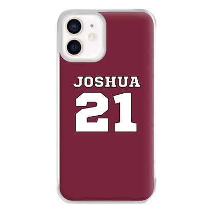 Burgundy - Personalised Football Phone Case for iPhone 12 Mini