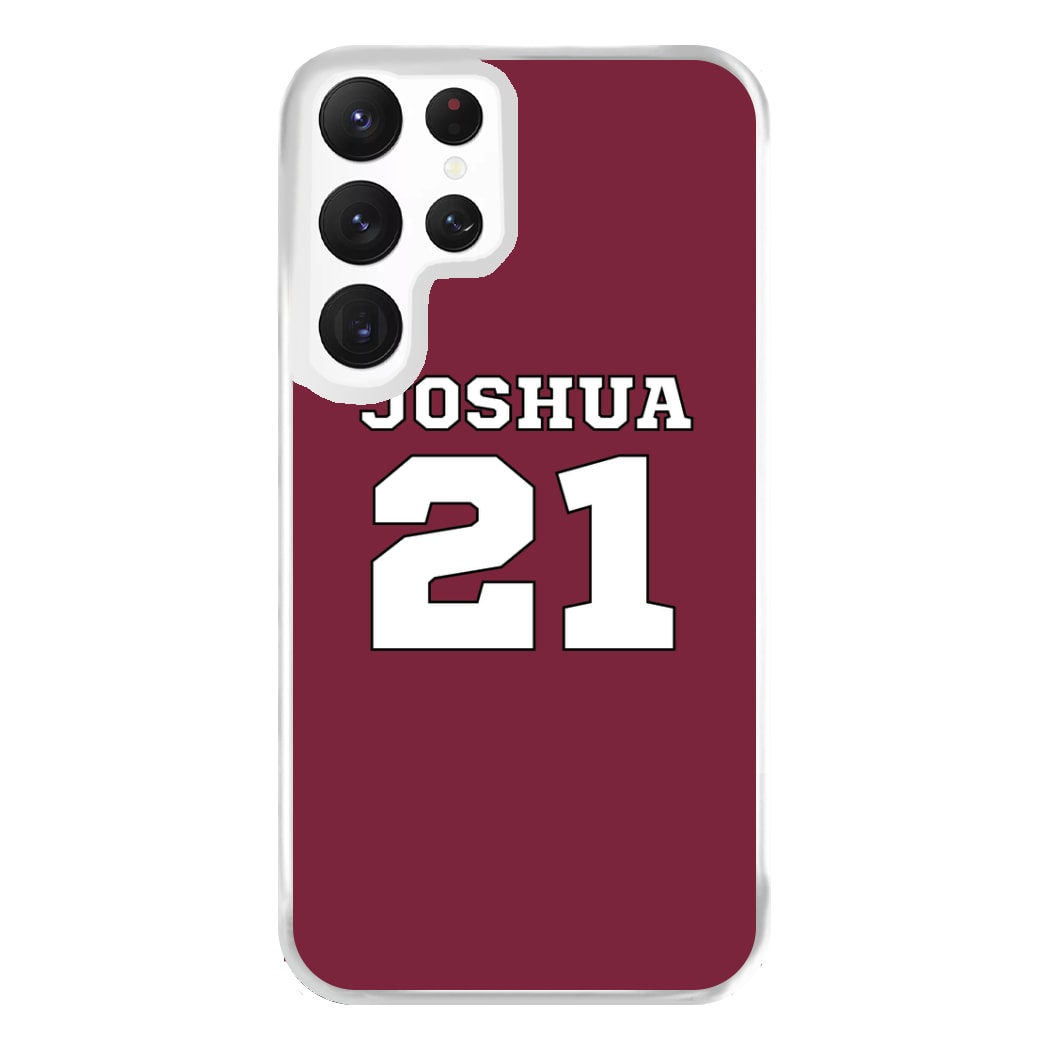 Burgundy - Personalised Football Phone Case for Galaxy S22 Ultra