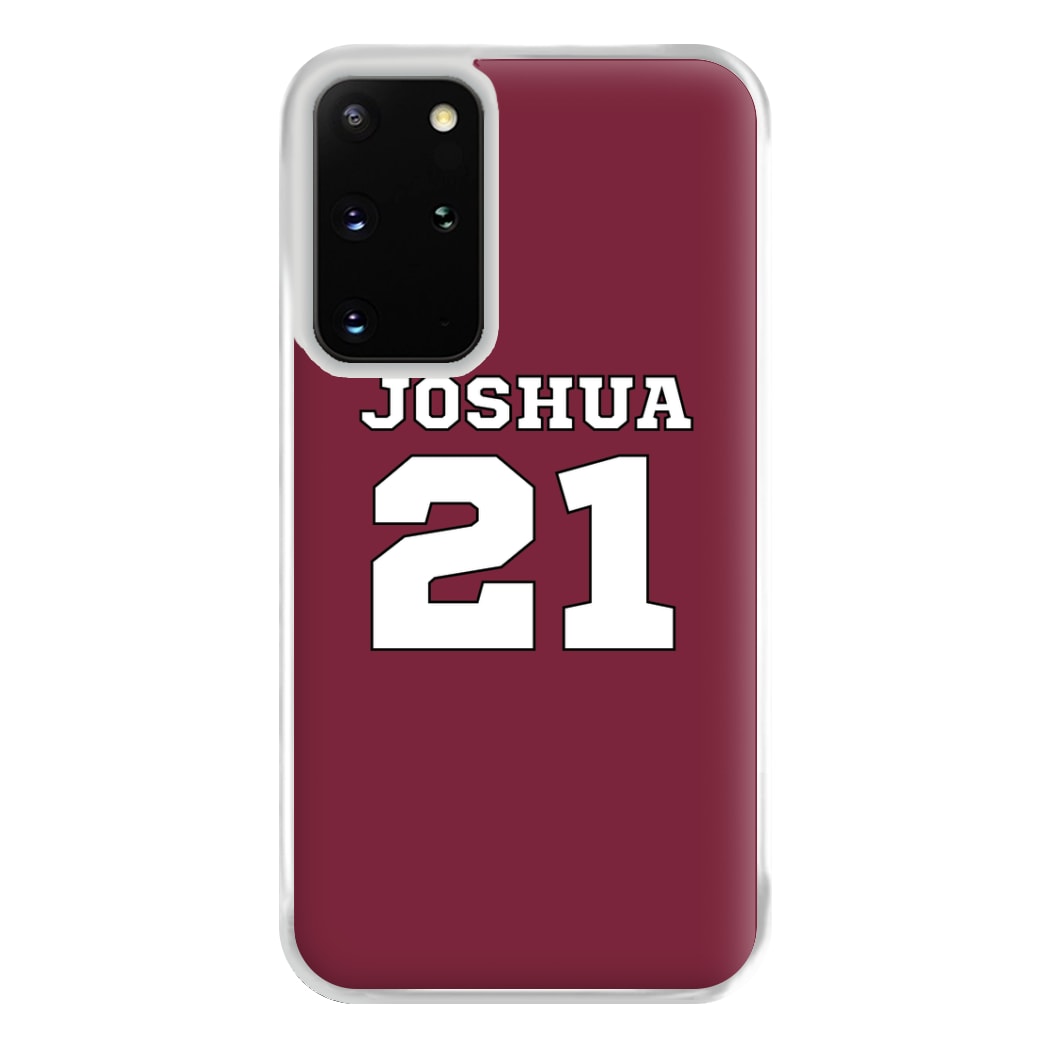 Burgundy - Personalised Football Phone Case for Galaxy S20 Plus