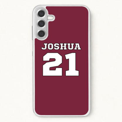 Burgundy - Personalised Football Phone Case for Galaxy A37